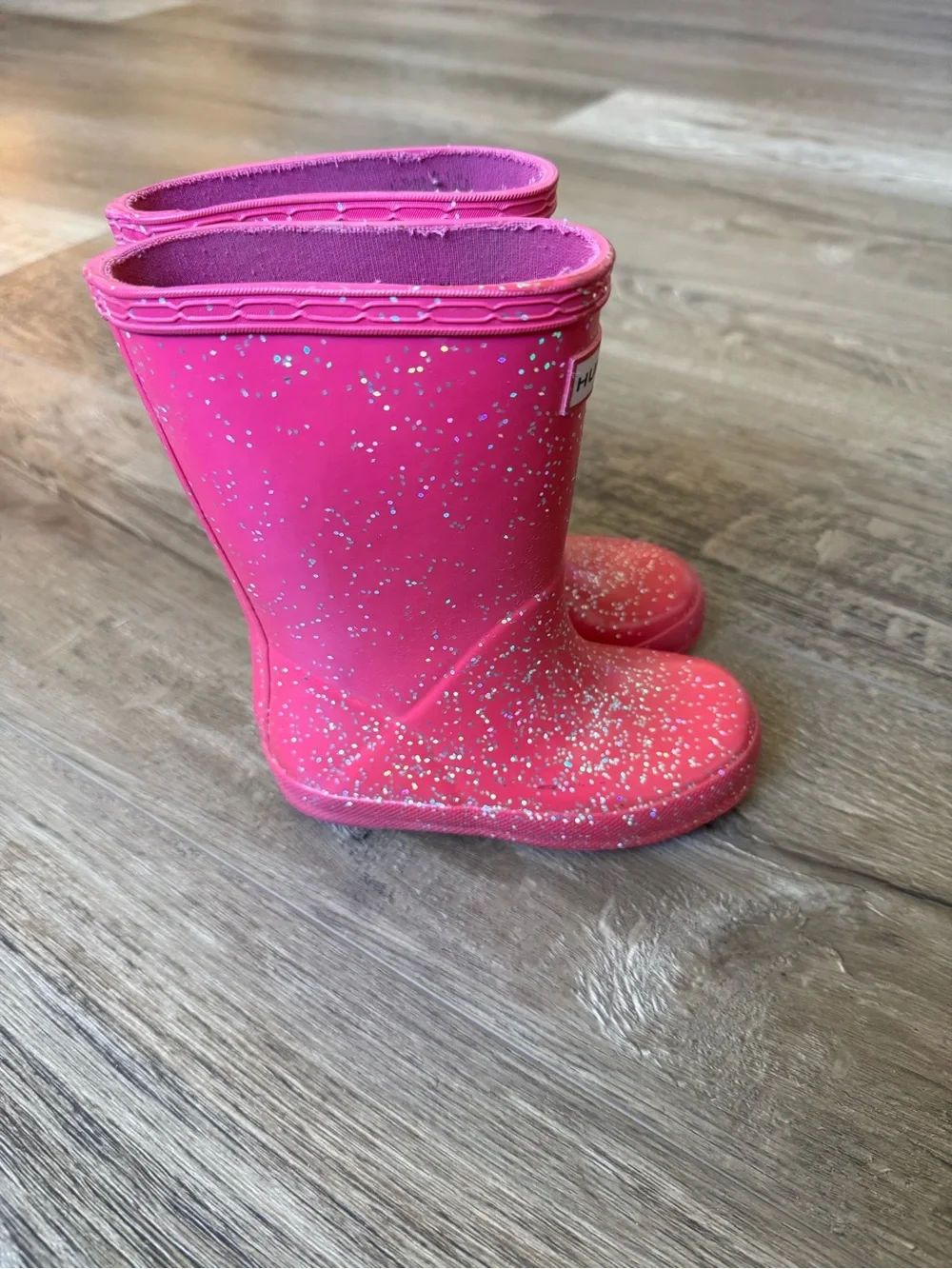 Hunter Kids Hot Pink Glitter Rain Boots